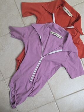 Stoned Immaculate Lilac And Orange Zip-Front Bodysuite